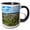 Black/White, variant on 3drose, Usa, Nd, Medora. Theodore Roosevelt Np, Painted Canyon Overlook, 11oz Two-tone Yellow Mug