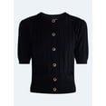 thumbnail image 5 of Free Assembly Women's and Women's Plus Pointelle Button Front Sweater, Lightweight, XS-4X, 5 of 5