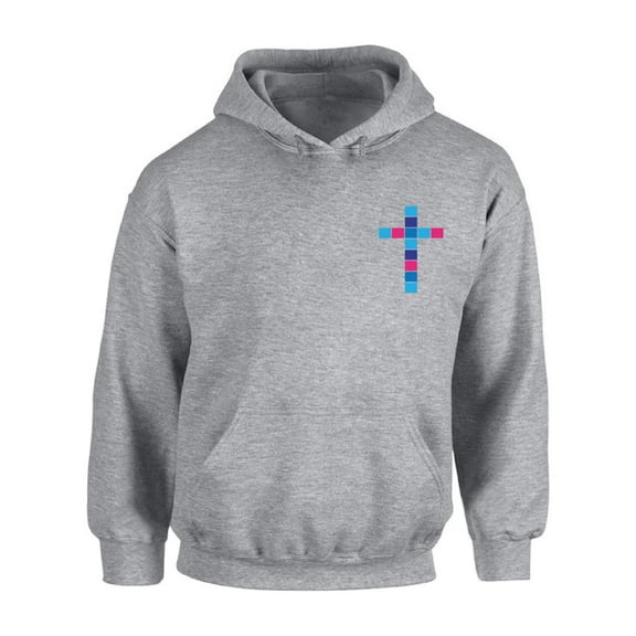Awkward Styles Pink and Blue Cross Unisex Hoodie Christian Hoodie for Him Collection Jesus Cross Hoodie for Women Jesus Sweater for Men Christian Cross Gifts Cross Unisex Outfit for Men and Women