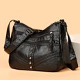 thumbnail image 4 of Bolsa de hombro casual PU cuero remache mujer bandolera para vacaciones (negro) Tmvgtek Para Estrenar, 4 of 8