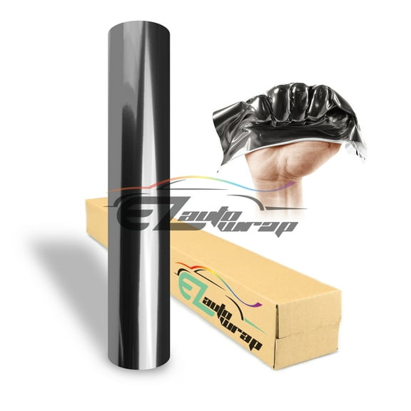 EZAUTOWRAP Dark Chrome Mirror Supercast Easy Stretch Vinyl Wrap Sticker Decal Film Sheet Car Vehicle With Air Release Technology