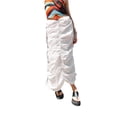 thumbnail image 3 of VISgogo Falda de Color Sólido para Mujer, Cordón Plisado Ajustable Elástico Cintura Alta Medio Vestido Casual Ropa Diaria VISgogo moda, 3 of 6