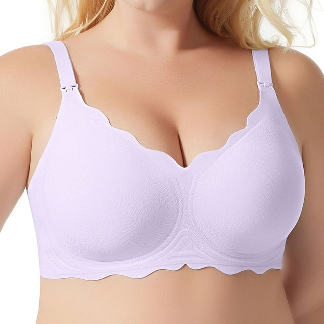 Women's Light Solid - Color Maternity Breastfeeding Bra - Thin with Adjustable Straps