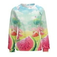 thumbnail image 7 of Fruit Women's Floral Printed Sweatshirt Long Sleeve Crewneck Casual Loose Vintage Graphic Pullover Tops, 7 of 7