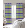 thumbnail image 4 of Slate Blue Plaid Blackout Curtains for Bedroom Living Room Darkening Curtains 54 Inch Long Colorful Vintage Check Farmhouse Short Curtain for Small Window Treatment Insulated Grommet Drapes 42"x54"x2, 4 of 9