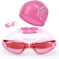 thumbnail image 3 of Swimming Accessories, HD Waterproof Anti Fog Swimming Goggles Swim Cap Set - UV Protection Anti Shatter Lenses silver, 3 of 8