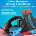 thumbnail image 4 of Wireless Gaming Headset 2.4GHz for PS5/PS4/PC/Switch - Bluetooth 5.3 Headphones with Noise-Canceling Mic, 7.1 Surround Sound, 70H Battery Life, RGB Lights, Foldable, Portable-Red&Blue, 4 of 8