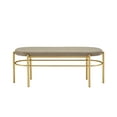 thumbnail image 6 of Walker Edison Glam Cushioned Bench, Taupe / Gold, 6 of 10
