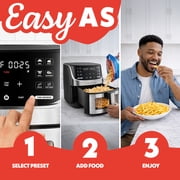Gourmia 7 QT Digital Air Fryer with Easy View Window, 12-One Touch Presets