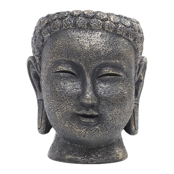 Decorative Flower Pot Buddha Head Planter Collection Figurine Resin Material for Farmhouse Living Room