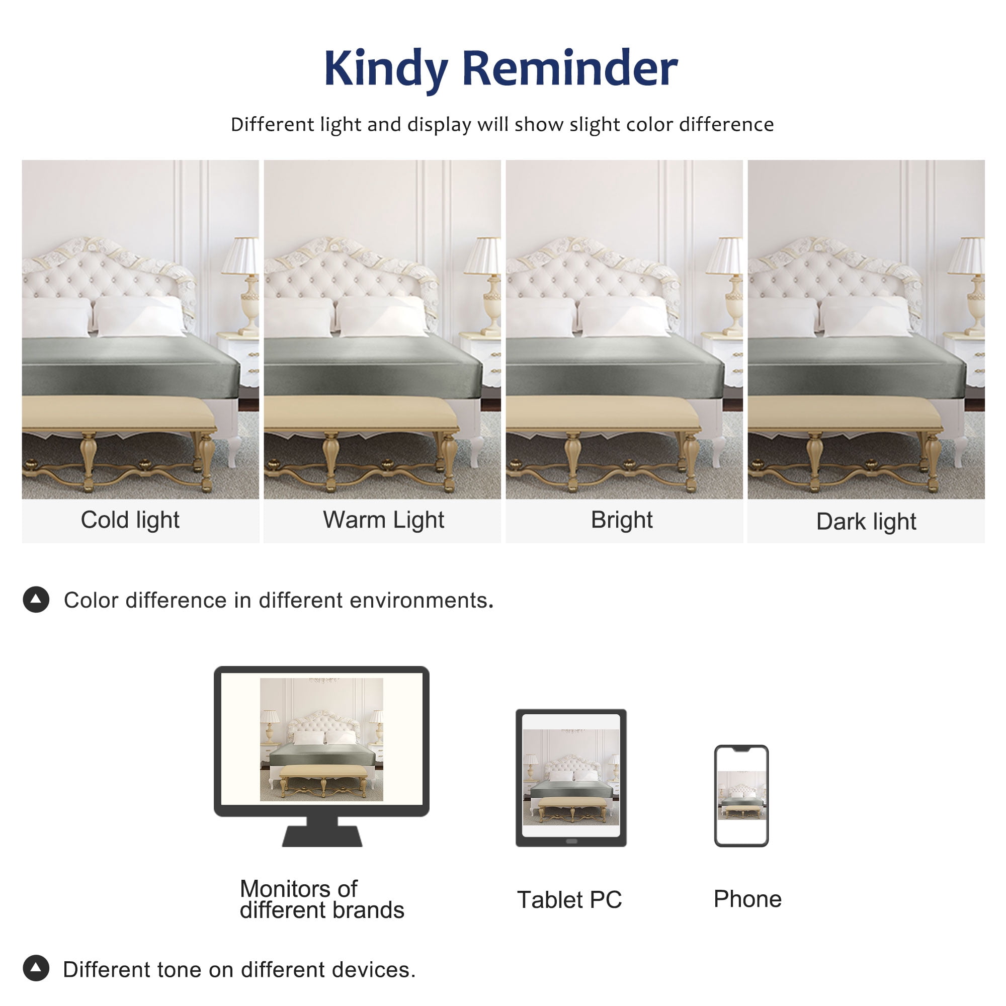 Unique Bargains Silky Deep Pocket Bed Sheet Soft King Light Gray