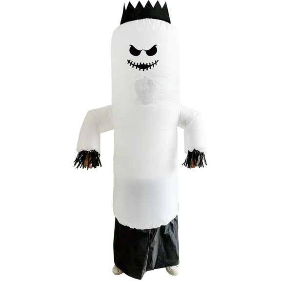 Adult's White Inflatable Create A Face Air Dancer Costume