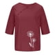 thumbnail image 4 of Blusas de Manga Corta para las Mujeres Impresas Cuello Redondo Camiseta Casual, Blusa de Algodón de Imitación para las Mujeres, 4 of 4