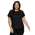 thumbnail image 4 of RBX Active Women's Plus Size Quick Dry Short Sleeve Workout Top with Mesh Panels, 4 of 5