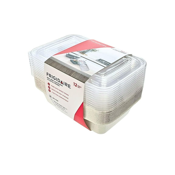 Frigidaire 12PK 2 Compartment Wheat Straw Meal Prep Container 9x6x2.5 - Birch