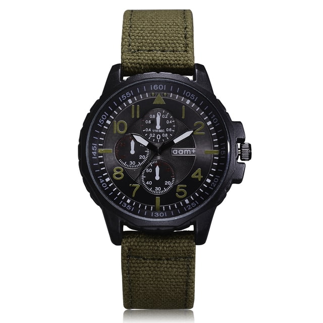 Reloj deportivo unisex para estudiantes Reloj de pulsera con correa de lona para parejas de cuarzo de aleación ultrafina (verde)