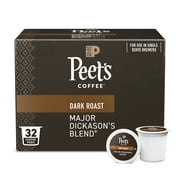 Peet's Coffee Major Dickason's Blend Premium Dark Roast Single Serve Coffee Pods, 32 Count