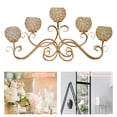 thumbnail image 4 of 5 Arms Crystal Candelabra Candle Holders Table Wedding Centerpiece Golden, 4 of 7