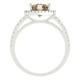 thumbnail image 4 of 2.38 ctw with Simulated Diamond Halo Accents Anniversary Ring for Women | Pear Cut Simulated Champagne Diamond | Hyperallergenic Solid 14K White Gold, 4 of 5