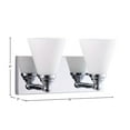 thumbnail image 5 of Sunlite Vanity Light Fixture, Frosted Glass Shade, Medium Base (E26) Socket, Standard A19 (60W Max), Brushed Nickel, 5 of 7