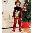 thumbnail image 5 of WIBACKER Kids Christmas Plaid Deer Pajamas Long Sleeve Holiday Pjs Set Toddler Boys Girls Xmas Jammies 2-14 Years, 5 of 7