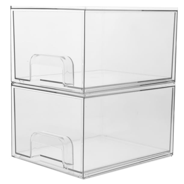 SHOWERORO 2Ud Cajas Transparentes Para Almacenamiento De Cosméticos Organizador De Escritorio Práctico