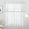 thumbnail image 6 of Haperlare Sheer Kitchen Curtain with Elegant Floral Embroidery Light Filtering Cafe Curtain for Small Window, White, 26"W x 30"L Set of 2, 6 of 6