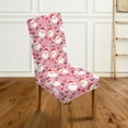 thumbnail image 2 of COEQINE Christmas Dining Room Chair Slipcovers 6-Pack, Stretch Machine Washable Covers Protect from Spills & Pet Hair, Universal Fit for Most Dining Chairs, Santa Claus Holly Pink, 2 of 7