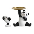 thumbnail image 1 of Estatua de panda con bandeja, figura de resina, regalo de inauguración de la casa, obra de arte, adorno de escritorio, linda escultura de panda para Bandeja de panda, 1 of 8