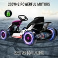 thumbnail image 4 of Lumiparty Go Kart for Kids, 24V Drift Kart with 200W*2  Powerful Motor, 7AH Big Battery, 8.1MPH High Speed, Electric Pedals, Music, Horn, Electric Go Kart Outdoor Race Toy, Pink, 4 of 9