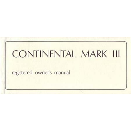 - Bishko OEM Maintenance Owner's Manual Bound for Lincoln Mark IIi 1969