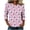 Pink A14, variant on Edvintorg Tops Women Plus Size Fashion Floral Printed Crew Neck 3/4 Sleeve Casual Pullover Shirt Women's Blouses Womens Clothing Pink XXXL