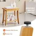 thumbnail image 5 of VEVOR Bamboo Shower Bench, 19.1 x 11.3 x 18.3 in, Waterproof Shower Stool Chair with Storage Shelf, 330lbs Load Capacity Spa Bath Seat Organizer, for Adults Seniors Women Elderly Indoor Outdoor, 5 of 10