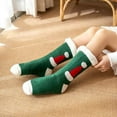 thumbnail image 3 of WNEGSTG Christmas Socks, Green Christmas Candy Stocking Stuffers, Womens Fuzzy Slipper Socks Winter Thermal Snowflake Fleece Christmas Stockings Fluffy Warm Indoor Home Socks, 3 of 4