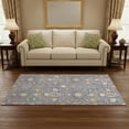 thumbnail image 2 of HomeRoots 679218 5 x 8 ft. Lavender Beige & Blue Oriental Washable Machine Made Rectangle Area Rug with UV Protection, 2 of 9