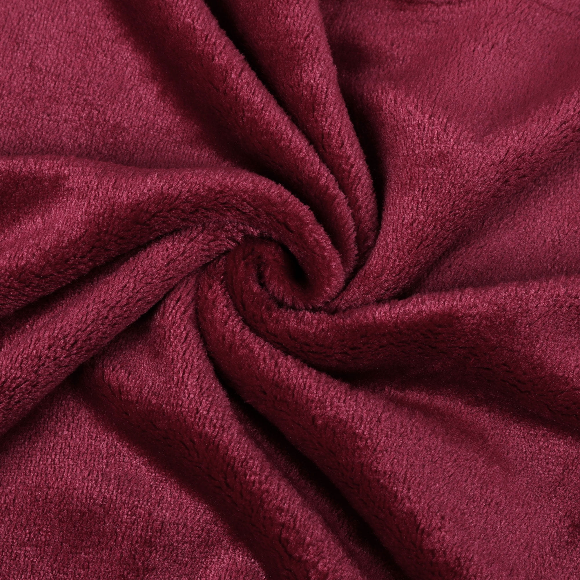 Unique Bargains Flannel Fleece Blanket Soft Luxury Hemmed Burgundy 23"x30"