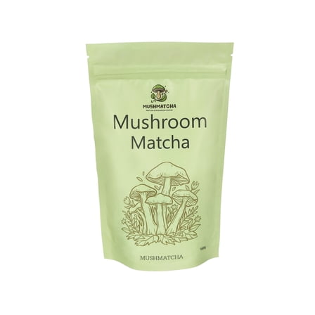 MushMatcha Mushroom Matcha Powder Ceremonial Grade Gluten-Free 1 Count 100g
