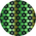 thumbnail image 1 of Ahgly Company Tapis d'Intérieur Rond Lavable en Machine Transitionnel Charbon Noir, 3 Pieds Rond, 1 of 7