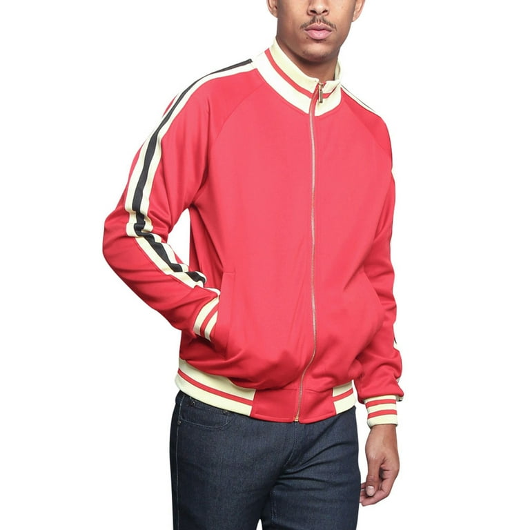 G-Style USA Men's G Striped Track Jacket JK5014 - Red - 4X G-Style USA Men's G Striped Track Jacket JK5014 - Red - 4X
