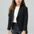 thumbnail image 4 of Cethrio Girls Blazer Jackets, Buttons School Uniform Lapel Long Sleeve Fall Outerwear Black Size 5T, 4 of 4