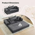 thumbnail image 2 of Ktaxon Convertible Sofa Bed, Pull-Out Sleeper Loveseat Couch with Oversized Back Pillow, Ideal for Living Room or Guest Use Dark Gray, 2 of 8