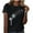 Black, variant on Tops for Women Short Sleeve Round Neck Print Out Blouse T-Shirt Black S