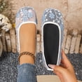 thumbnail image 4 of Miluxas Ballet Flats Shoes for Women: Dress Comfortable Lace Womens Flats - Soft Casual Wedding Work Shoe Blue 7.5(40), 4 of 8