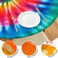thumbnail image 4 of Colorful Tie Dye Pattern Round Fitted Tablecloth with Elastic Edge,Dining Table Cover Waterproof,Outdoor Round Tablecloth for Camping,Dining,Indoor and Outdoor, 4 of 7