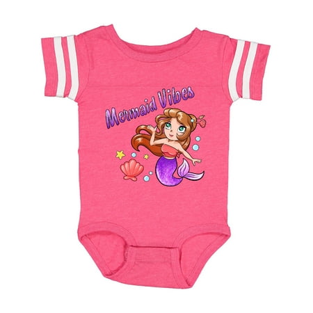 

Inktastic Mermaid Vibes- cute mermaid with purple tail Gift Baby Girl Bodysuit