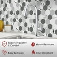 thumbnail image 2 of Dcor WOW 41008  Peel & Stick Backsplash, (8) 12x12-inch Sheet Covers 8 Sq Ft, White Grey Marble Hex Back Splash Tile, 2 of 7