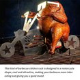 thumbnail image 4 of Yuarrent Soporte de pollo para barbacoa, cerveza, motocicleta americana divertida, estante de acero inoxidable, herramientas, estante divertido para pollo Cocina y Comedor estrella de cinco puntas Yuarrent HA007131-02, 4 of 6