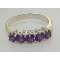 thumbnail image 6 of LBG British Made 14k White Gold Natural Amethyst Womens Anniversary Ring - 33 size options - Size 6.75, 6 of 8
