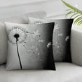 thumbnail image 3 of Dandelion Throw Pillow Cushion Cover, Monochrome Dandelions Blowing in The Wind Fluffy Flower Romance Theme, Decorative Square Accent Pillow Case White Charcoal Grey Set of 2, 3 of 7