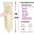 thumbnail image 5 of SHCKE Hair Extensions 24" Clip in Wavy Curly Hair Extensions 26" Straight Fluffy Hair Extensions Colorful Synthetic Full Head Clip in Hair Pieces for Women, 5 of 5